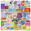 50 Butterfly Short Sentence Stickers Ins Style Decorative Suitcase Notebook Helmet