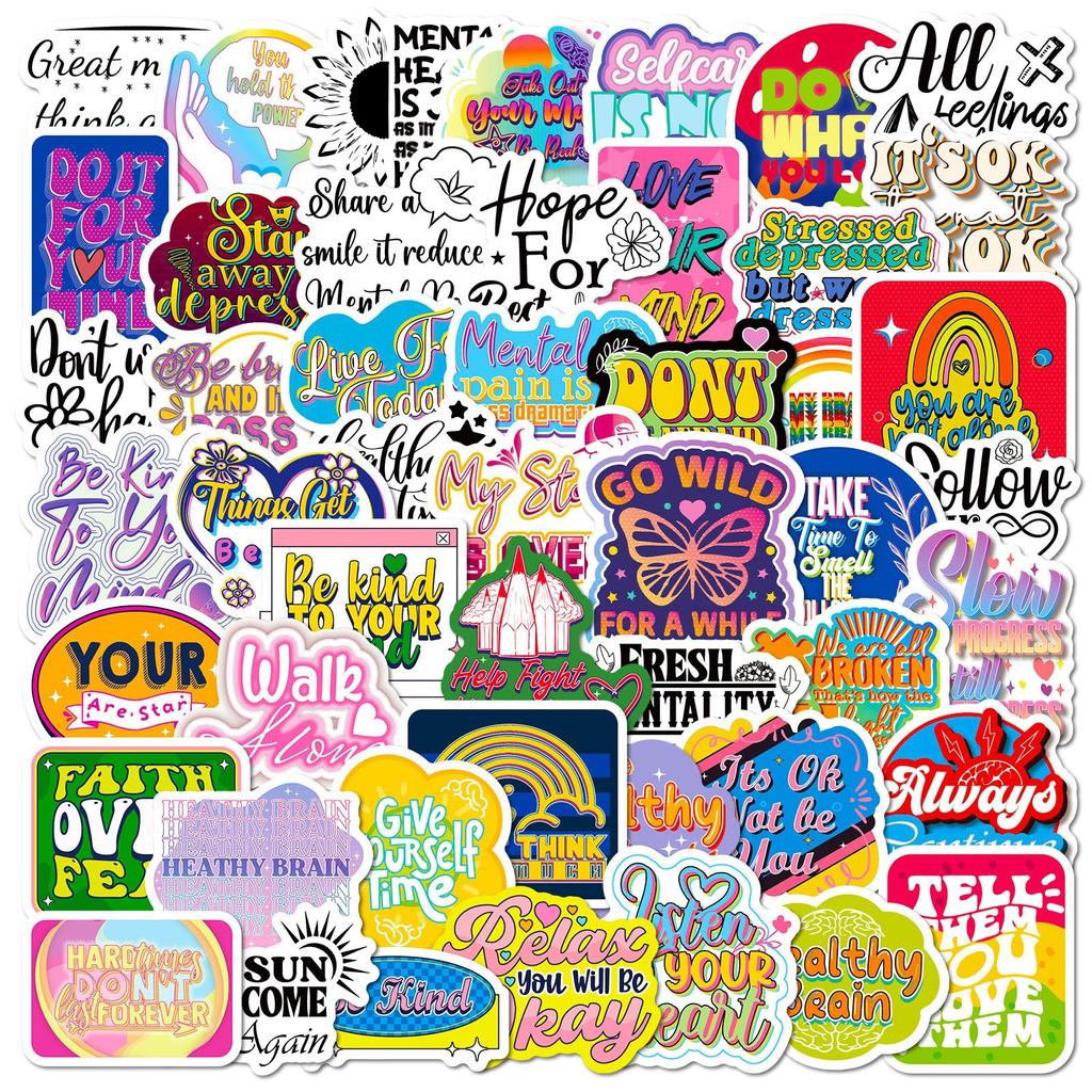 50 Butterfly Short Sentence Stickers Ins Style Decorative Suitcase Notebook Helmet