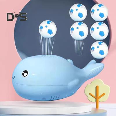 Electric Blowing Ball Whale Toy with 2/4/6 Balls USB Rechargeable Educational Sea Animal Suspension Ball Interactive Toy Toddlers Boys Girls Gift