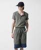 SSY Color Block Elastic Waist Half Nylon Pants Khaki