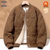 GENIOLAMODE Men's Fleece-Lined Padded Baseball Jacket