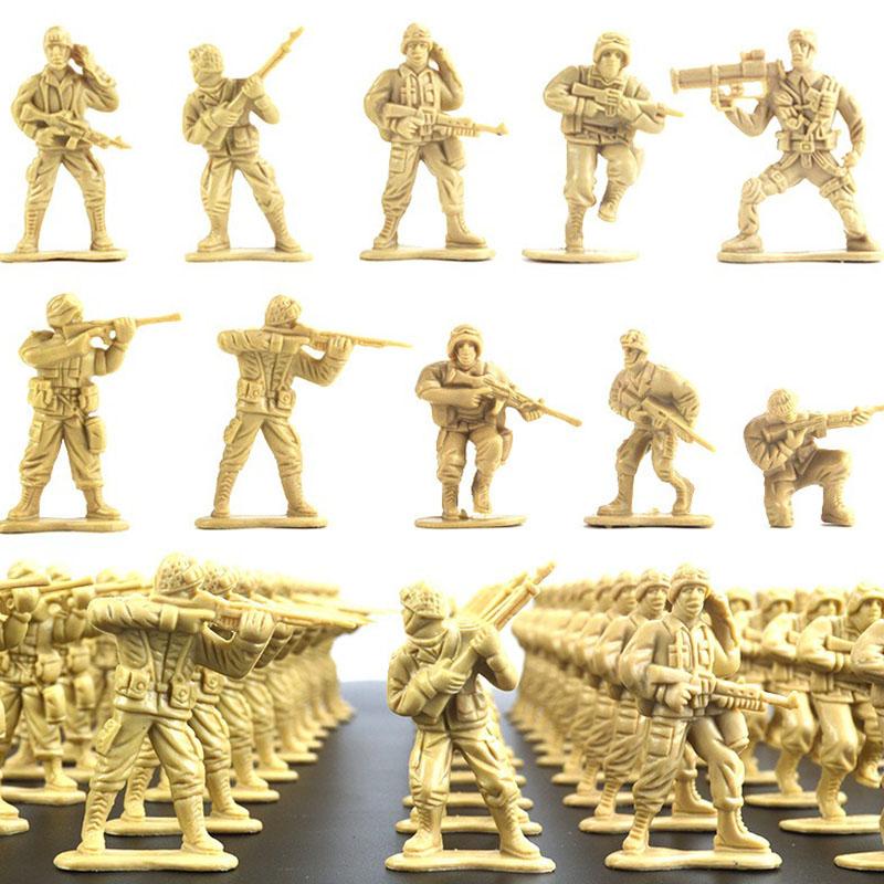 30PCS/Set Colorful Plastic Army Soldier Model Simulation Military Sandbox DIY Decorative Mutiple Poses Men Figures Statuette ZYF