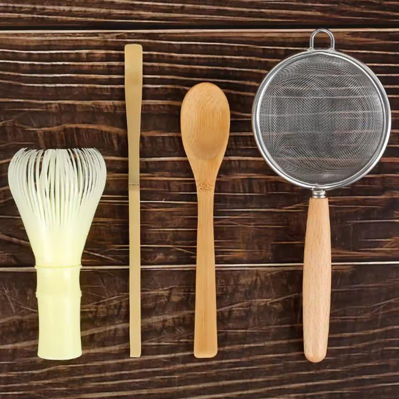 4Pcs Japanese Matcha Tea Set For Beginners Matcha Making Starter Kit With Matcha Whisk Tea Scoop Reusable Matcha Whisk Set