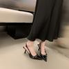 Women's Outer Wear  Style High Heels Versatile Sandals with Dress Leisurely Casual Shoes Comfortable Fitting Rubber Sole
