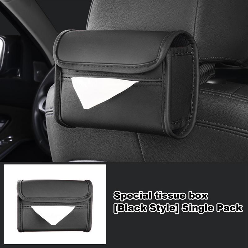 Taschentuchhalter für Auto PU-Leder Gesichts-Serviettenbehälter Rechteckiger Papierhandtuchspender für Fahrzeug LKW Sonnenschutz-Zubehör