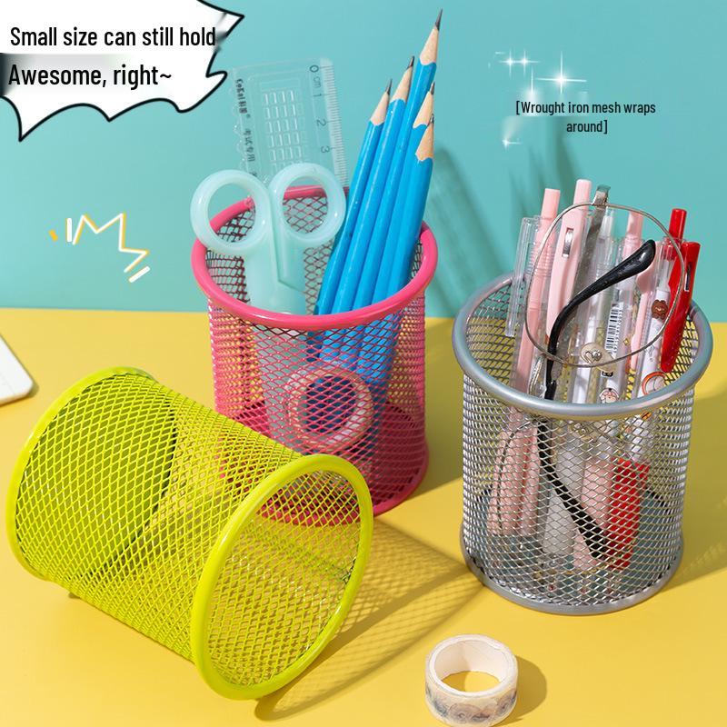 Multifunctional Metal Pen Holder – Stylish Iron Art Stationery Storage with High-End Appeal for Desk Organization