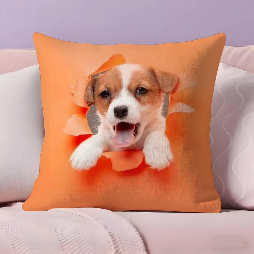 Cute Naughty Cute Cats Dogs Pillow Case  Ultra Soft Skin Friendly Fabric Cloud Like Comfort & Concealed Zipper