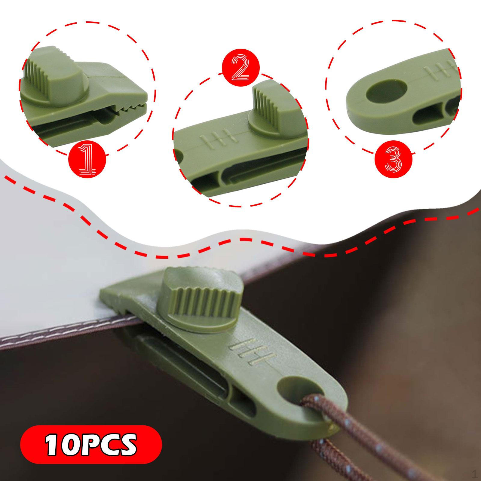 

Набор из 10 зажимов для тента, универсальные клипсы для чехлов для лодок и грузовиков зелёный