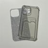 Glitzerndes Papier-Kartenetui für iPhone 14 11 13 12 Pro Max X XR XS Max 7 8 Plus Weiche Silikon-Geldbörse Klare transparente Abdeckung