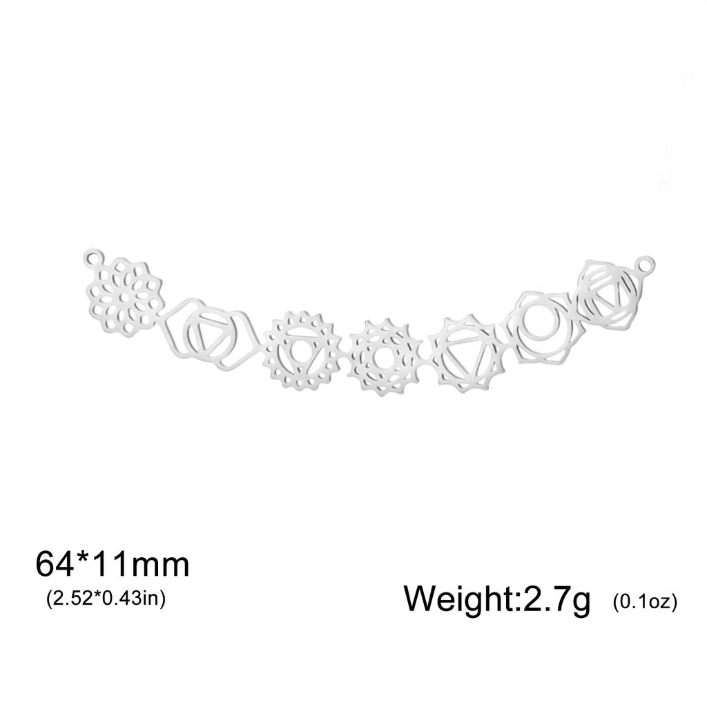 Teamer Yoga 7 Chakra Pendant Charm Stainless Steel Pendant For Women Necklace Bracelet Making Jewelry Valentines Gift