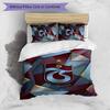 Set Lenzuola Trabzonspor FC Stampato 3 Pezzi Copripiumino Traspirante con Federe Biancheria da Letto Decorativa per Camera da Letto Casa