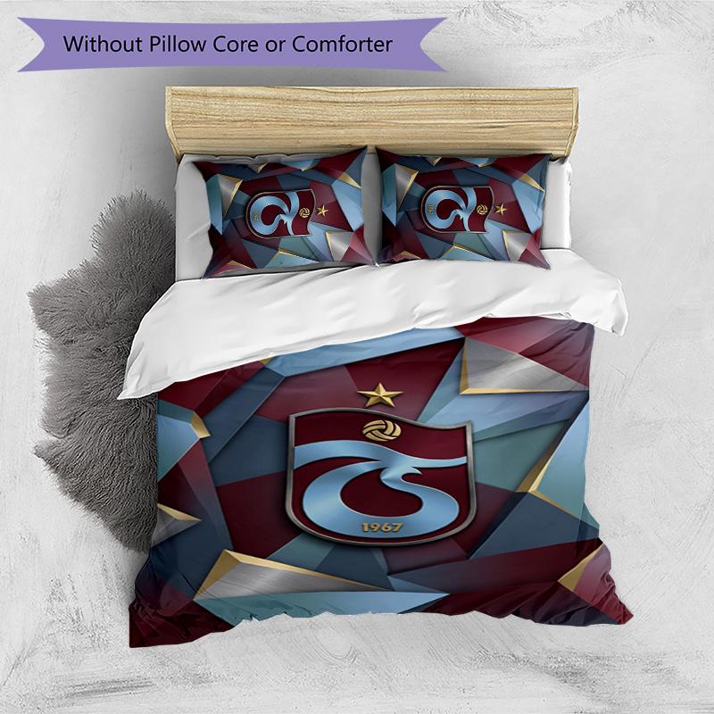 Set Lenzuola Trabzonspor FC Stampato 3 Pezzi Copripiumino Traspirante con Federe Biancheria da Letto Decorativa per Camera da Letto Casa