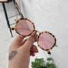 New Fashion Kids Sunglasses Boys Girls Vintage Polygon Colored Glasses Children Cute Kids Black Irregular Sunglasses UV400