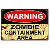 X Inch Vintage Zombie Quarantine Iron Sign Distressed Warning Style Bar Cafe Garage Halloween Decor
