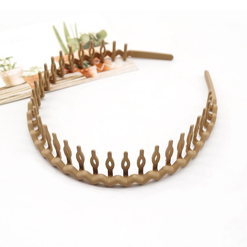 Buntes, wellenförmiges koreanisches Zahnkamm-Haarband - Rutschfest, schonend zum Haar, Bequemer Sitz, Ideal zum Bändigen von Babyhaaren.