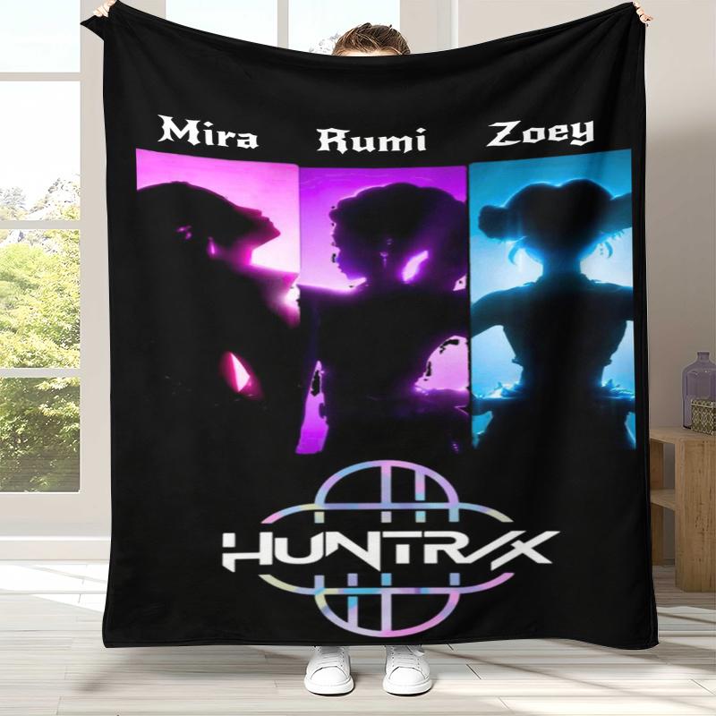 

K-Pop Demon Hunters Golden Saja Boys Flannel Blanket,Ultra Soft Warm Plush Throw for Home Bedroom Bed Sofa Cover Office picnic 75x90cm
