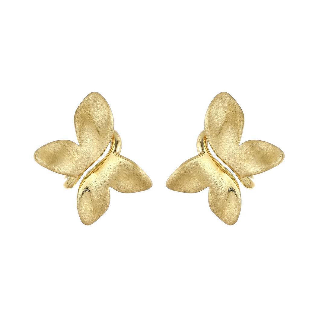 Elegant High-End Brushed Butterfly Stud Earrings with Unique Design for Women