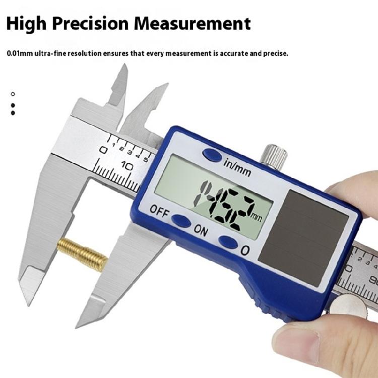Stahl Solar Digital Messschieber 150mm Messbereiche Hochgenaues Messwerkzeug mit kleinem Koffer für industrielle Anwendungen
