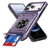 for 17 16 15 14 13 11 Pro Max Plus Resistant Heavy Duty Hard Case with Metal Holder and Hidden Dual Card Slot
