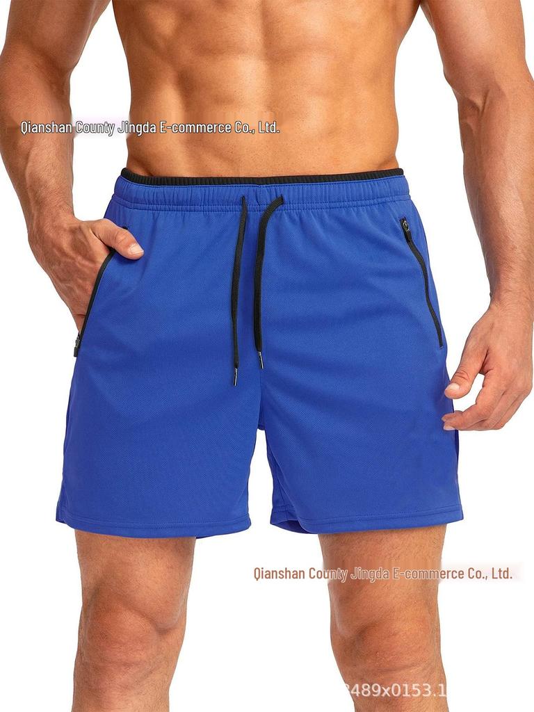 2025 Schnelltrocknende Herren-Laufshorts mit Reißverschlusstaschen für Fitnessstudio, Sport und Strand