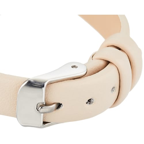 Fieldwork Analog Lovely Silver Leather Strap Watch, GY044-1, Women's, Beige