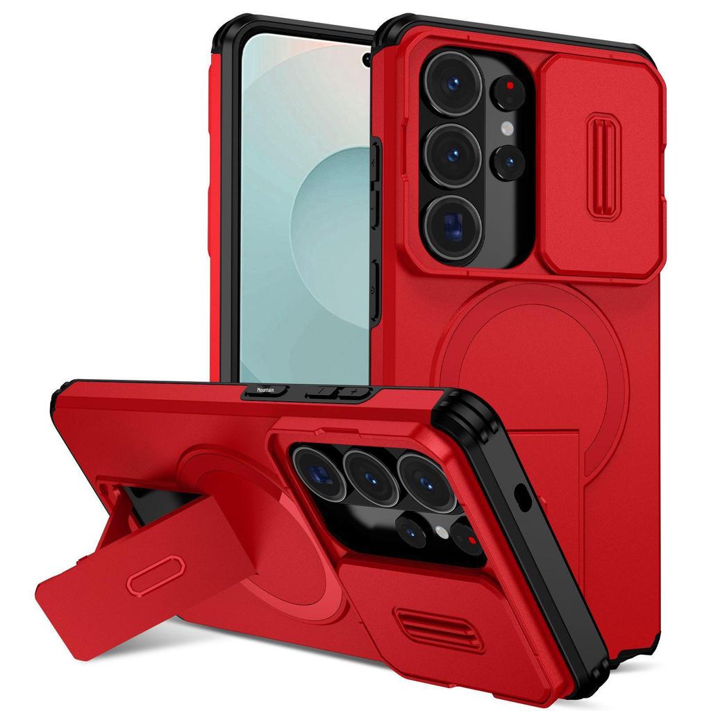 Samsung S26U Magnetic Bracket Protective Phone Case with Push-Window and Anti-Drop Lens A36