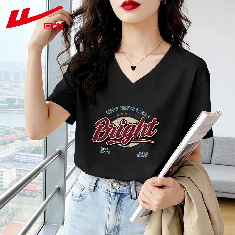 Warrior Women s Cotton V-Neck Cartoon Print Short Sleeve T-Shirt 2XL