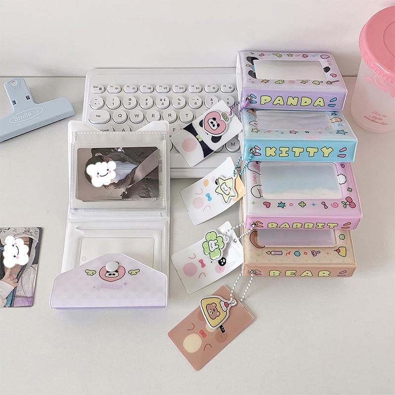 Cute Cartoon Kitten Three-Inch Album Student 40 Slot Photo Card Binder Polaroid Idol Mini Photo Card Storage Album Girls Gift