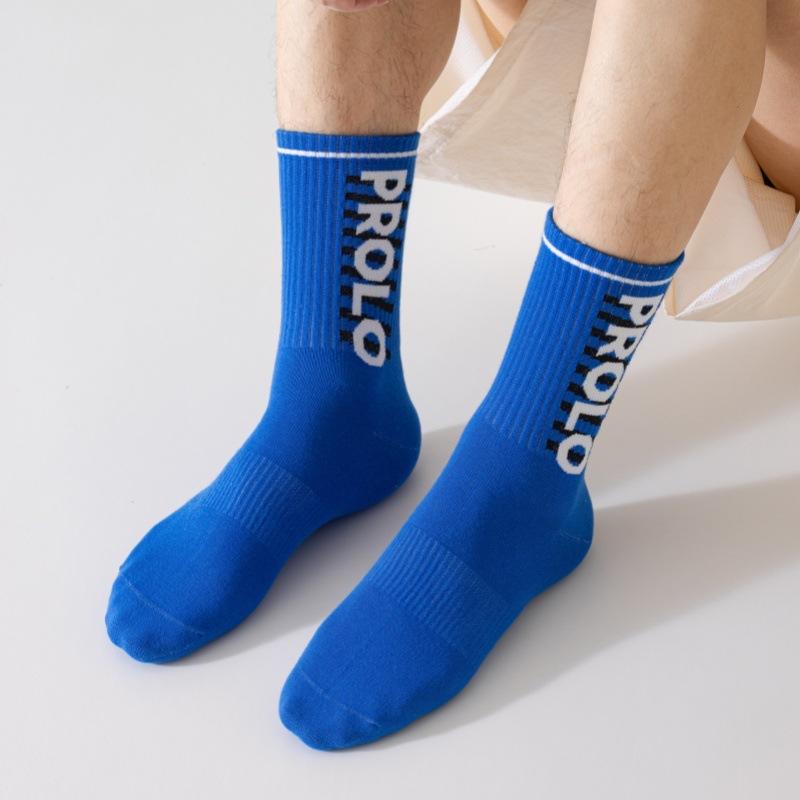 Socks Men'S Mid-Tube Cotton Socks Sweat-Absorbing And Breathable Student Basketball Socks Trend Letter Student Sports Socks