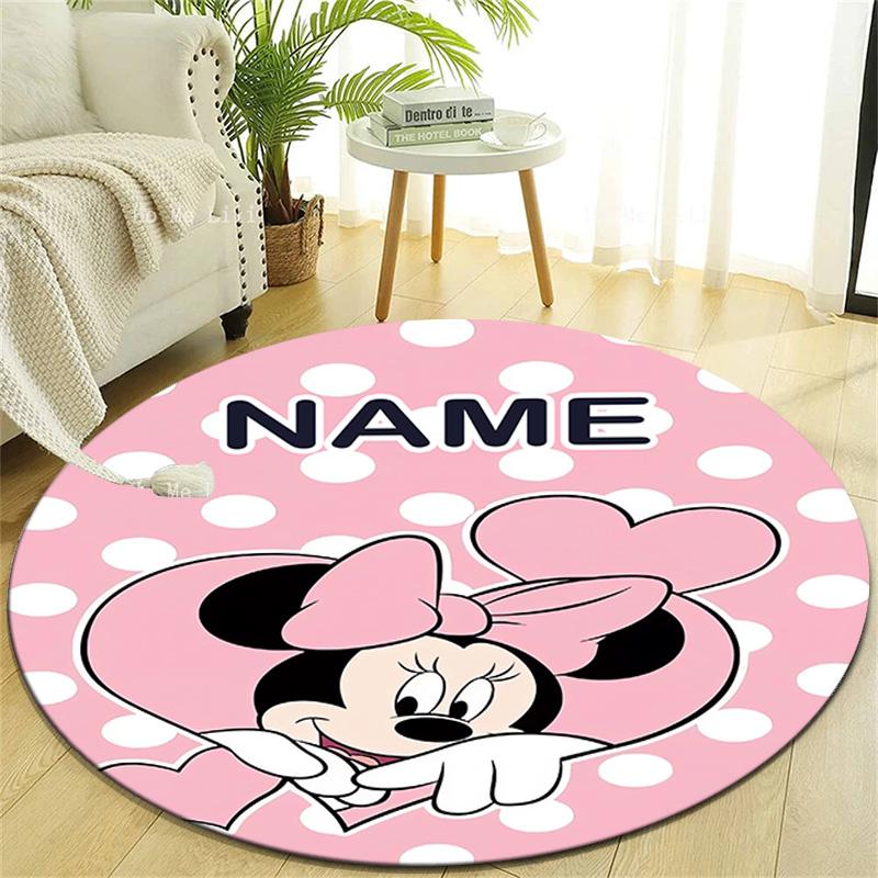 Personalized M-Minnie Round Chair Office Rug - Perfect for Mat, Office Chair & More - Ideal Gift for Birthdays and Holidays