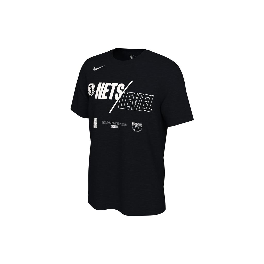 Nike Brooklyn Nets Alphabet Print Round Neck Pullover T-Shirt Men Tops Black DQ8984-010