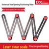 Aluminum Alloy Six-Fold Multifunctional Woodworking and Tile Measuring Ruler with Universal Locator