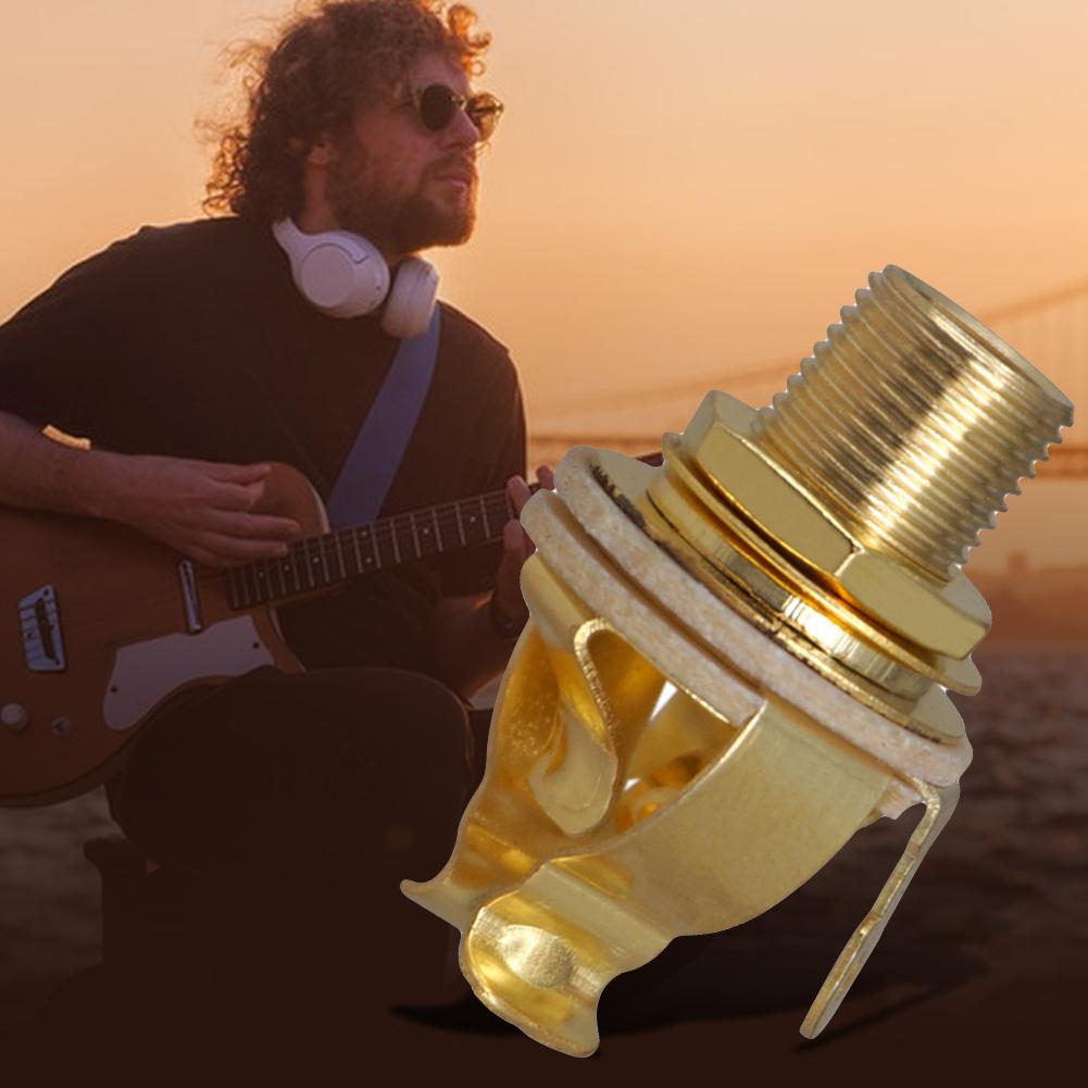 2-10PCS 1/4 Inch 6.35Mm Guitar Pickup Output Jack Socket Metal Guitar Stereo Socket Parts Guitar Mono Jack Socket for Electric G
