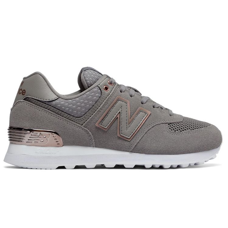 New Balance 574 Women Magnet Grey Low Top Retro Running Shoes Mesh WL574FSC