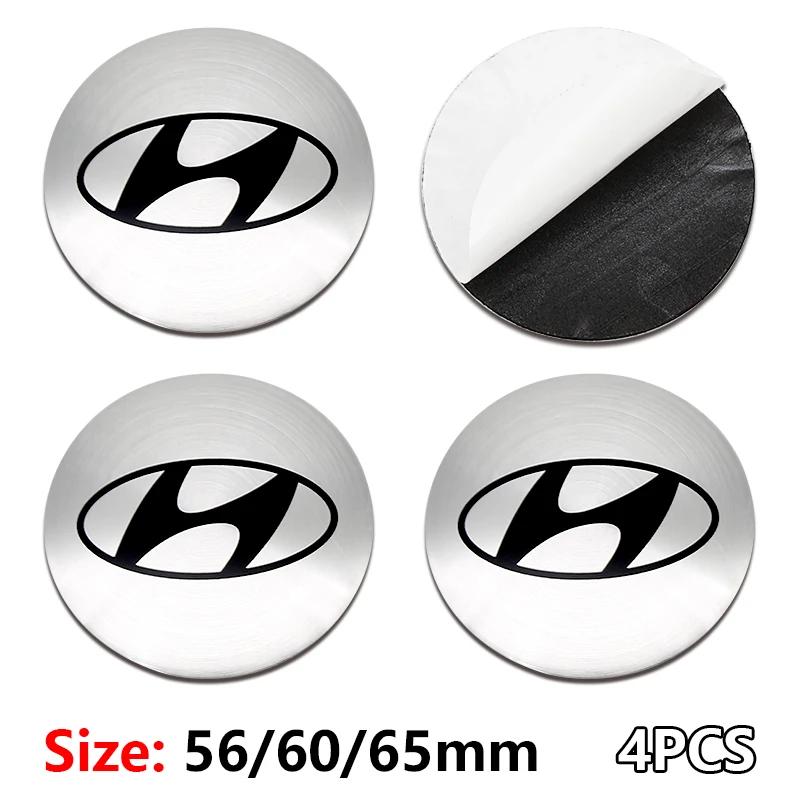 Autocolante Capac Central Butuc Roată Mașină Logo Hyundai 56mm 60mm 65mm Decal Aluminiu Pentru Tucson Accent Elantra Santa Sonata I20 I30 ix25