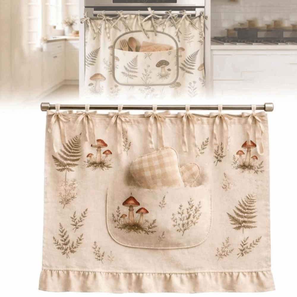 

Handmade Oven Skirt Ruffled Trim Stove Curtains New Kitchen Oven Curtains Rustic Kitchen 61*46cm-Style2