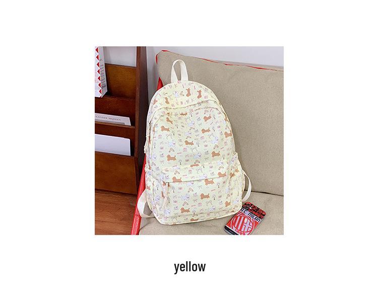 Versatile Floral Dachshund Backpack for Girls, Middle & College Students