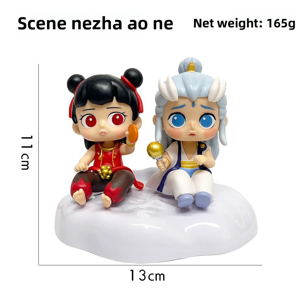 17CM Exquisite Version of The Third Prince of Nezha, The Arrival of The Devil Child Aobing Figure Ornament Model Car
