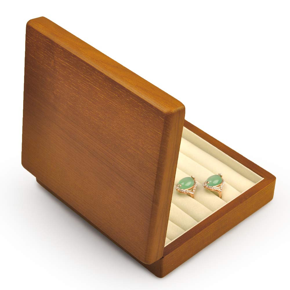 Woodten Beige Jewelry Box Ring Box Ring Storage Large Capacity Ring Organizer Wooden Ring Box Ring Storage Box Wooden Jewelry Box (Off White)
