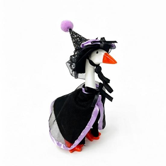 Halloween Desk Goose Outfit, Goose Witch Cape And Pointed Hat, Ghost Hoodie, Holiday Costume for 7-Inch Desk Goose Statue