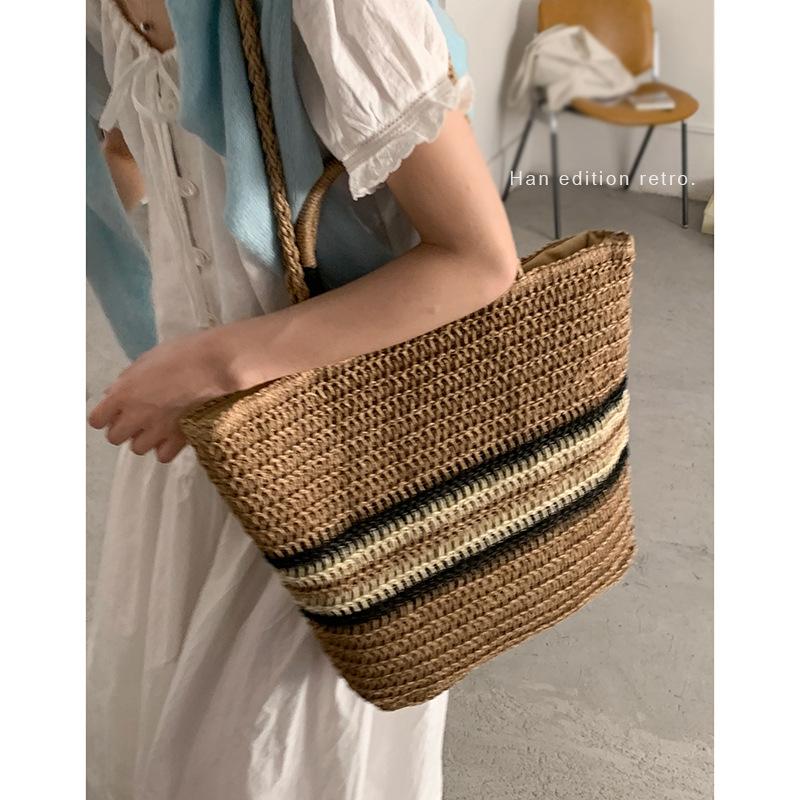 Summer Large-capacity Straw Woven Bag Women's New Beach Woven Handbag Tote Bag