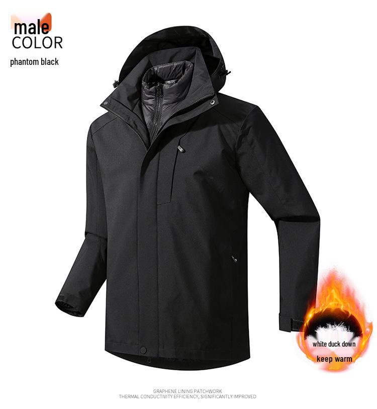 Unisex Waterproof Windproof 2-Piece Outdoor Jacket Set for Camping & Mountaineering