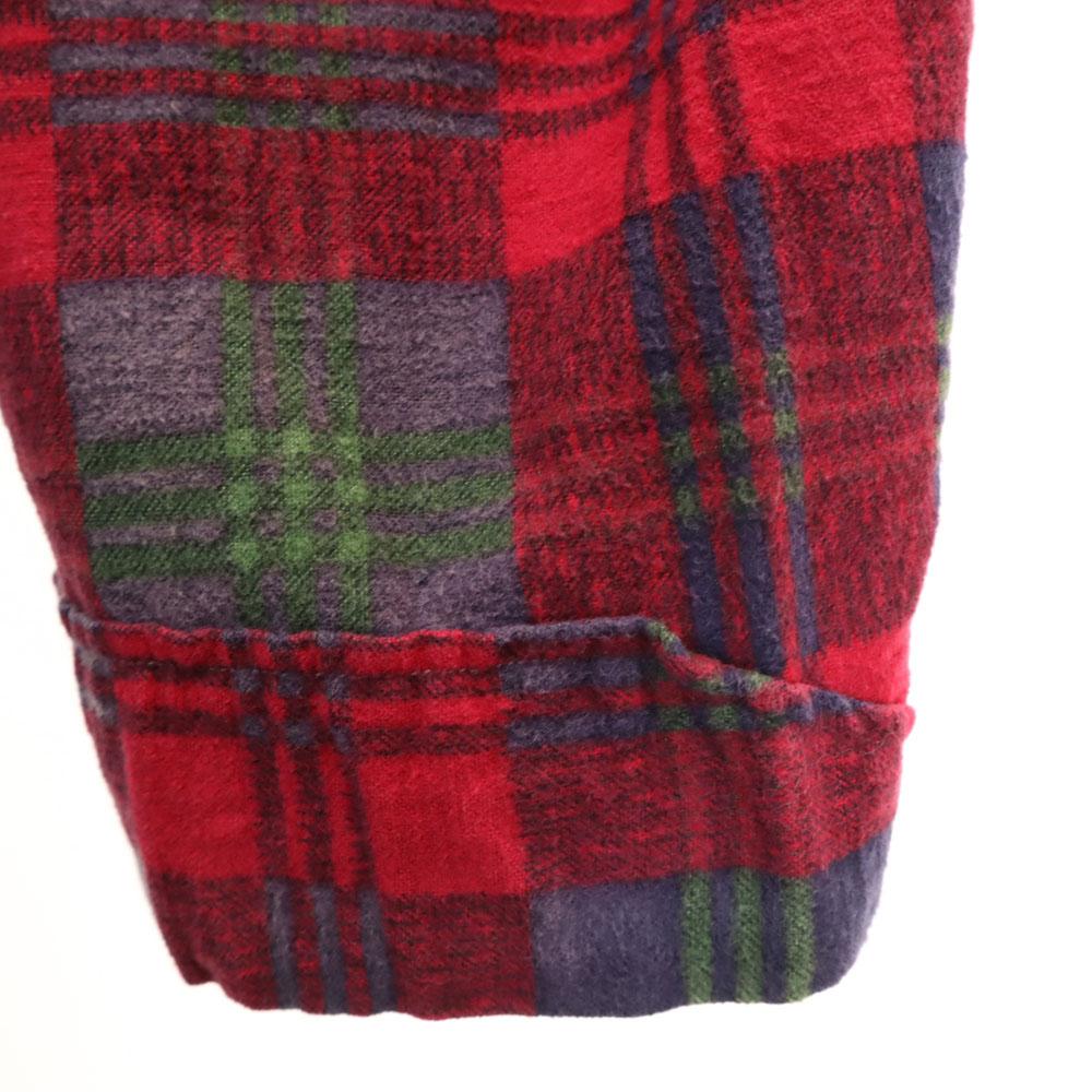 Mc Knight 60s 70s vintage Check Pattern flannel Gown coat XL Red Men's Used
