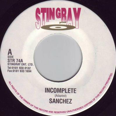 7inch Record SANCHEZ - Incomplete NONE Stingray Record Jamaica Reggae, Ska & Dub Used