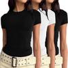 European and American Women's Casual Slim Fit Long Sleeve Pullover T-shirt Streetwear Set