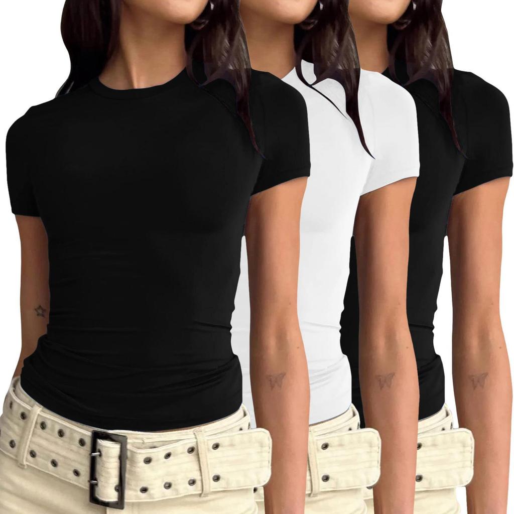 European and American Women's Casual Slim Fit Long Sleeve Pullover T-shirt Streetwear Set