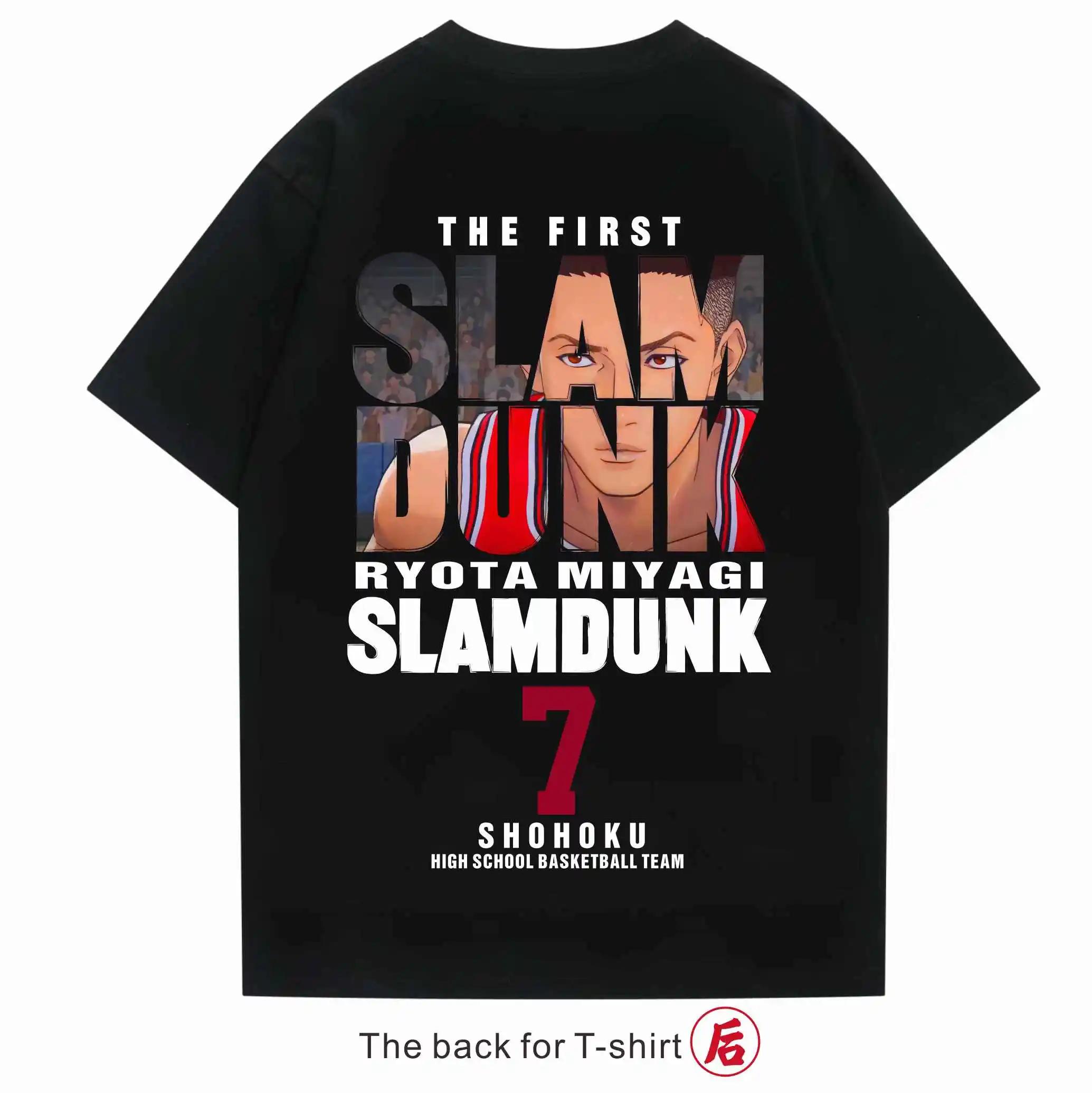 

Летняя хлопковая футболка с коротким рукавом 2026 года «Слэм-данк» с изображением Цветочной аллеи сакуры и Лиучуаньского клена из фильма 4XL