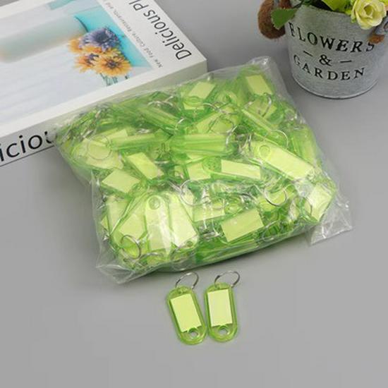 Colored Transparent Plastic Key Tag with Writable Number Label for Classification