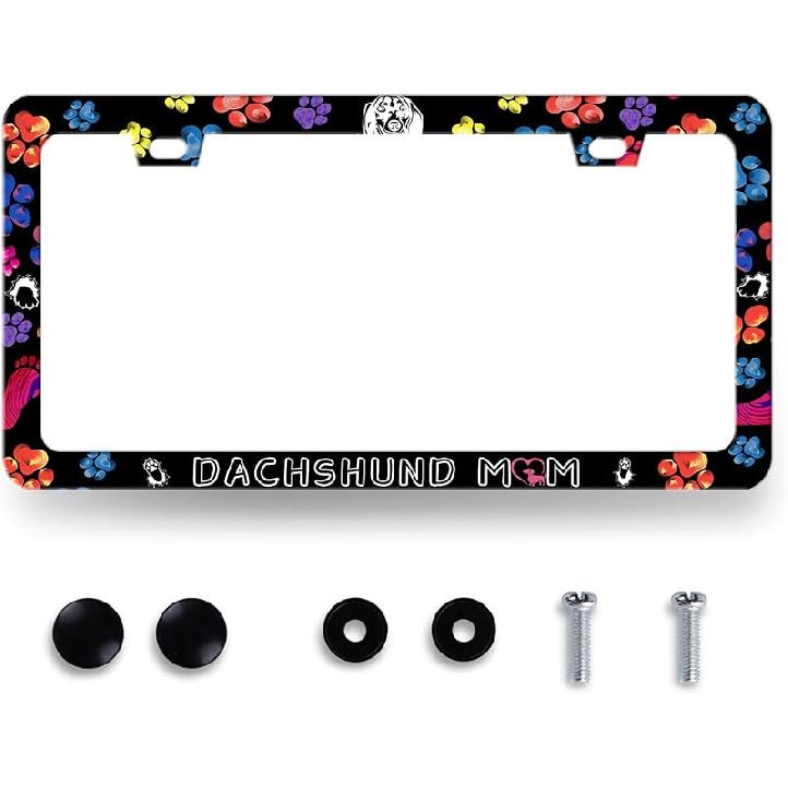Pink Flamingo License Plate Frame Beautiful Glitter Animal License Plate Holder For Car Decorative Stainless Steel Colorful License Plate Flamingos