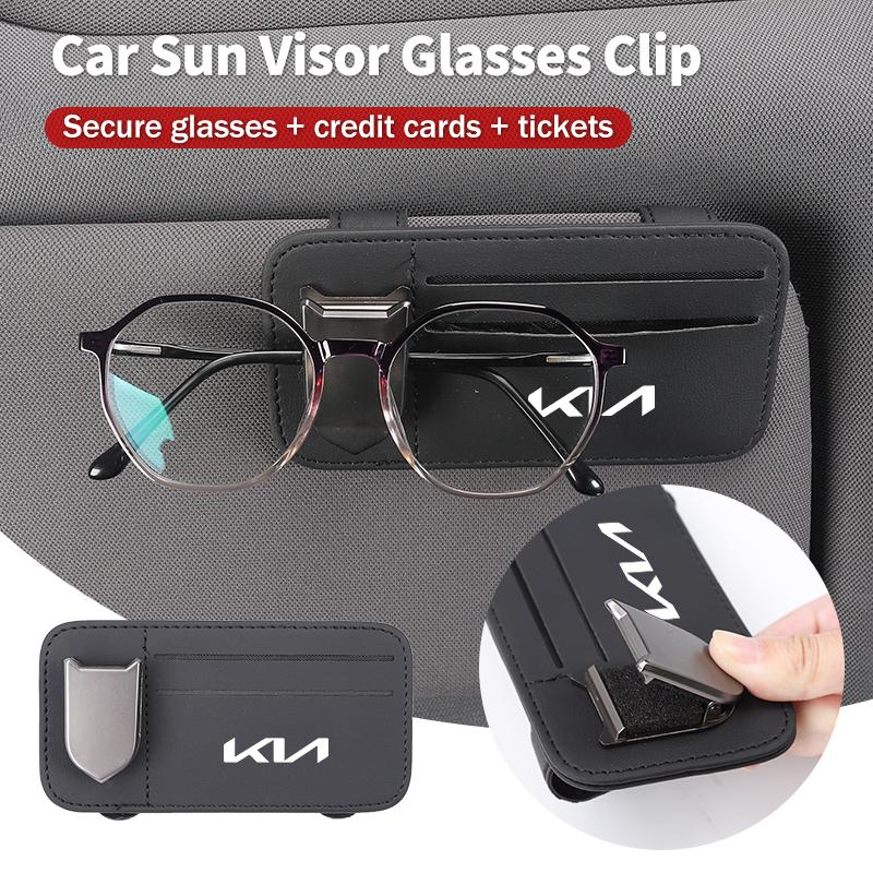 Car Visor Organizer Sunglass Holder Glasses Bag Card Clip Interior For KIA Rio K5 Sportage Ceed Sorento Picanto Stinger Optima C CZ3